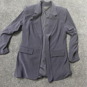 Boston Proper Blazer Womens 12 Navy Longline Jacket Work Career Dressy